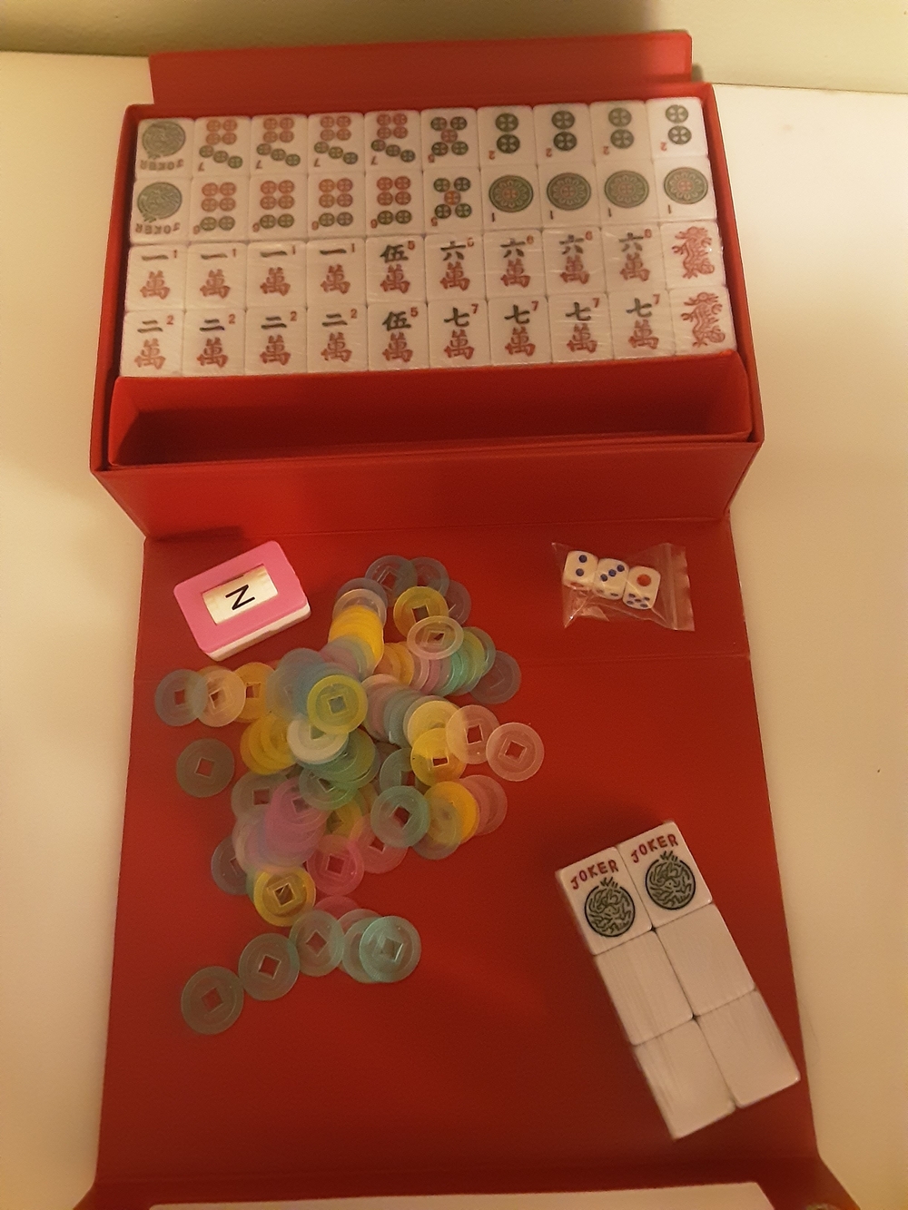 166 Premium White Tiles American Mahjong Set(14)